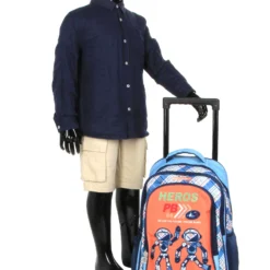 Sac à Dos à Roulettes Poivre Blanc Boy Robot -Promos Valise Raffine Magasin sac dos poivre blanc 782657z